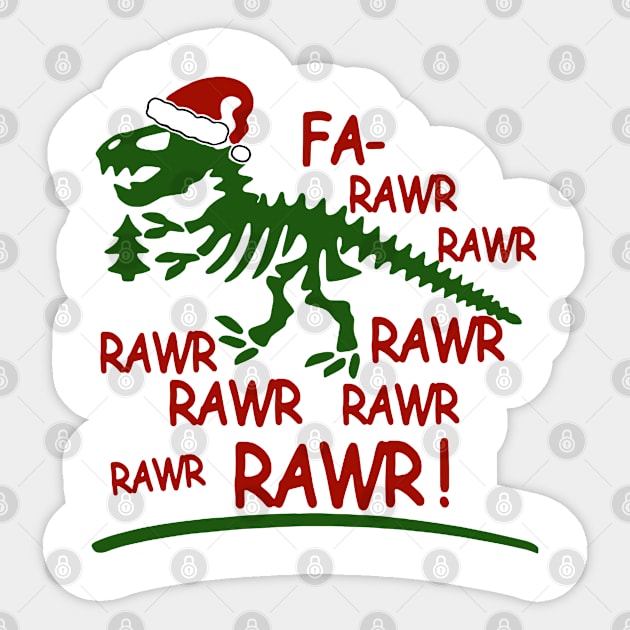 Fa Rawr Rawr Christmas Sticker by Fomah